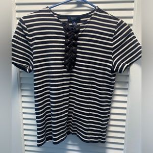 Blue and white striped shirt